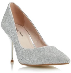 Roland Cartier Ladies BARONESS - SILVER Glitter Pointed Toe Court Shoe