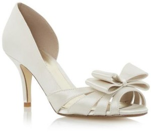 Roland Cartier Ladies DELOMA - IVORY Bow Trim Semi D'Orsay Court Shoe WAS £49 NOW £19 