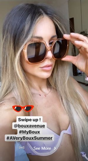 Louise Thompson Shows Off Her Bikini & Sunglasses Boux Avenue