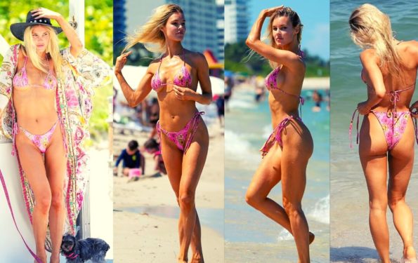 Joy Corrigan's String Bikini Fun In Miami